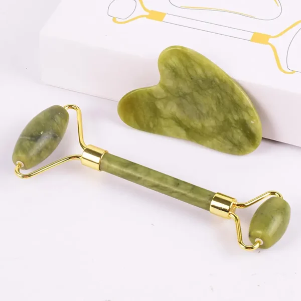 ⁦أداة تدليك الوجه حجر اليشم الطبيعي – Gua Sha لتجديد ونضارة البشرة⁩ - الصورة ⁦8⁩